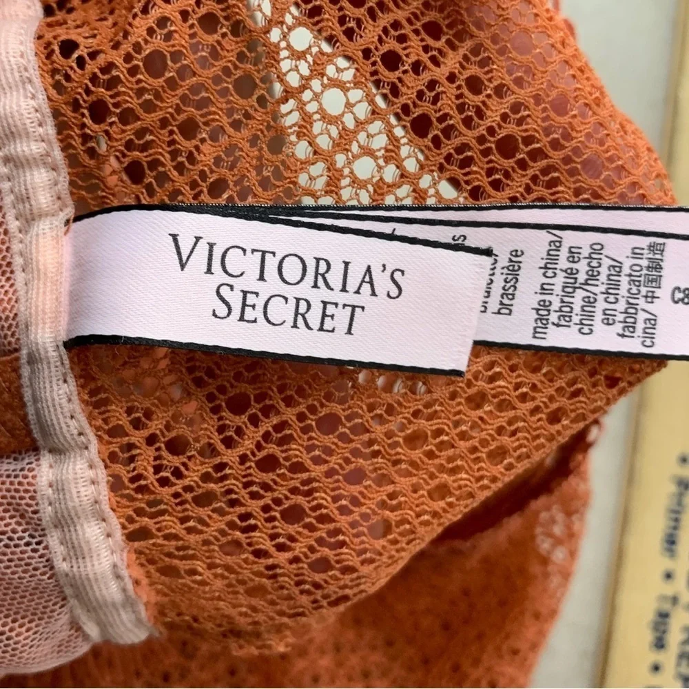 PINK Victoria Secret Women Medium Bralette Pull On Rustic Orange‎ Dream Angels